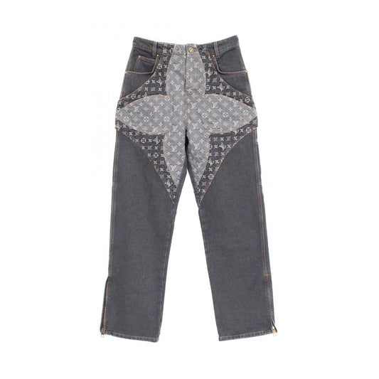 Louis Vuitton Monogram Flower Denim Pants - Gray - Size 28