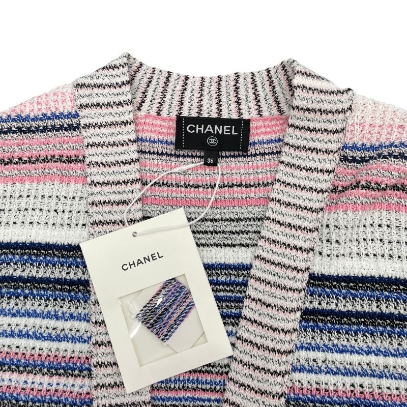 CHANEL Belted Knit Cardigan P77112 - Multicolor Cotton for Women