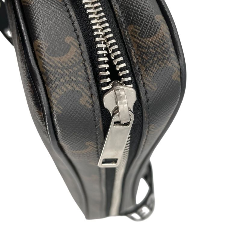 CELINE Triomphe Medium Messenger Bag in Black Canvas