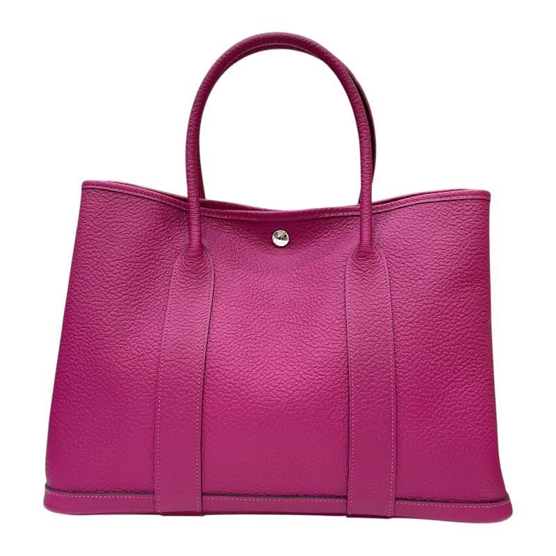 HERMES Garden Party PM Handbag in Rose Purple with Silver Hardware