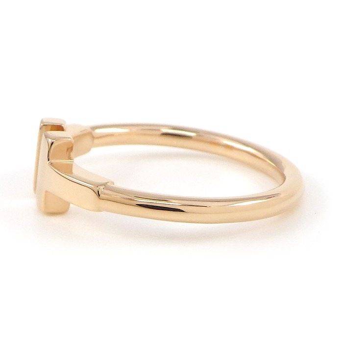 Tiffany & Co. T Wire Ring in K18 Pink Gold - Size 9.5