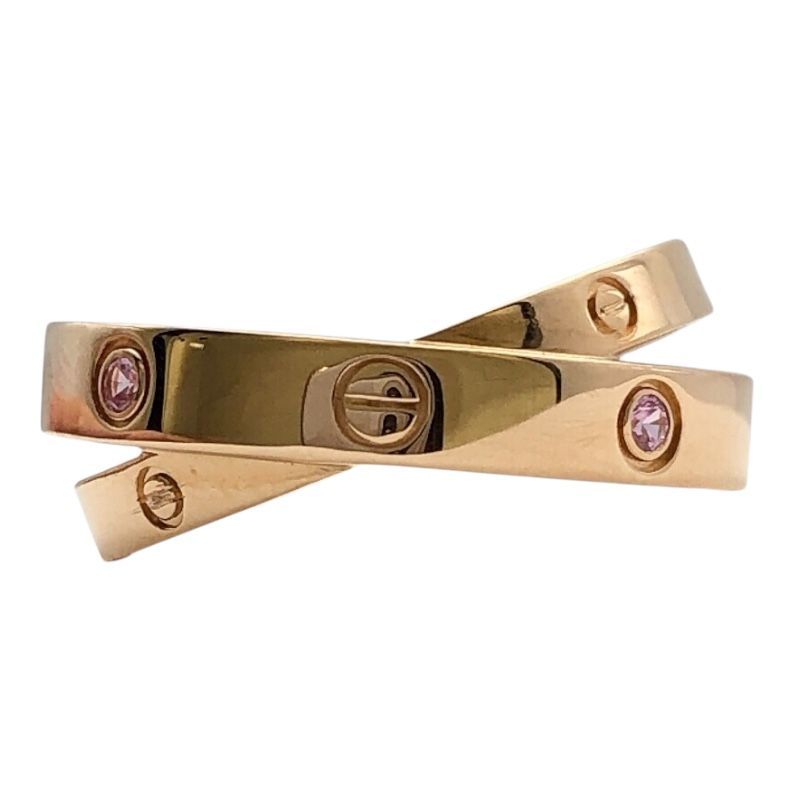 Cartier Bee Love Ring in K18 Pink Gold with Diamonds & Pink Sapphires