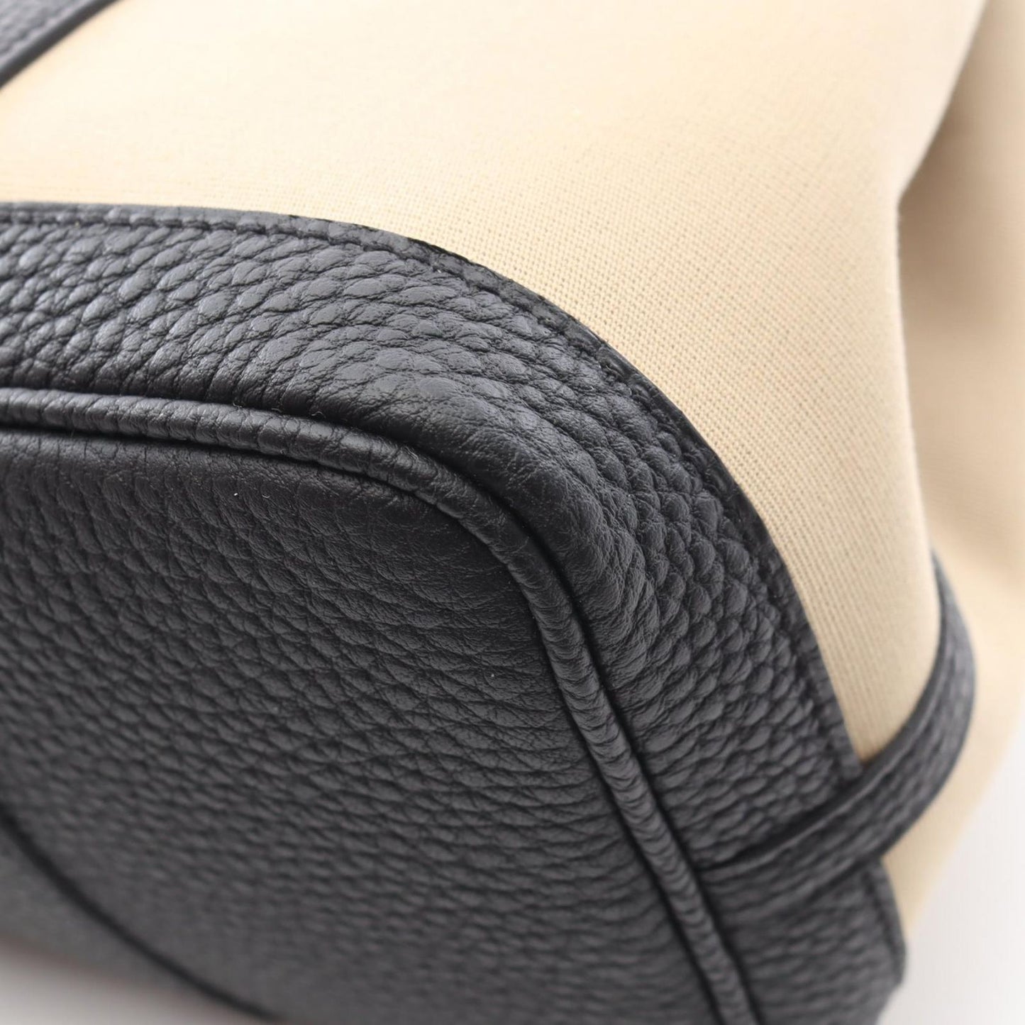 HERMES Garden Party TPM Tote Bag - Trench/Black Canvas & Leather