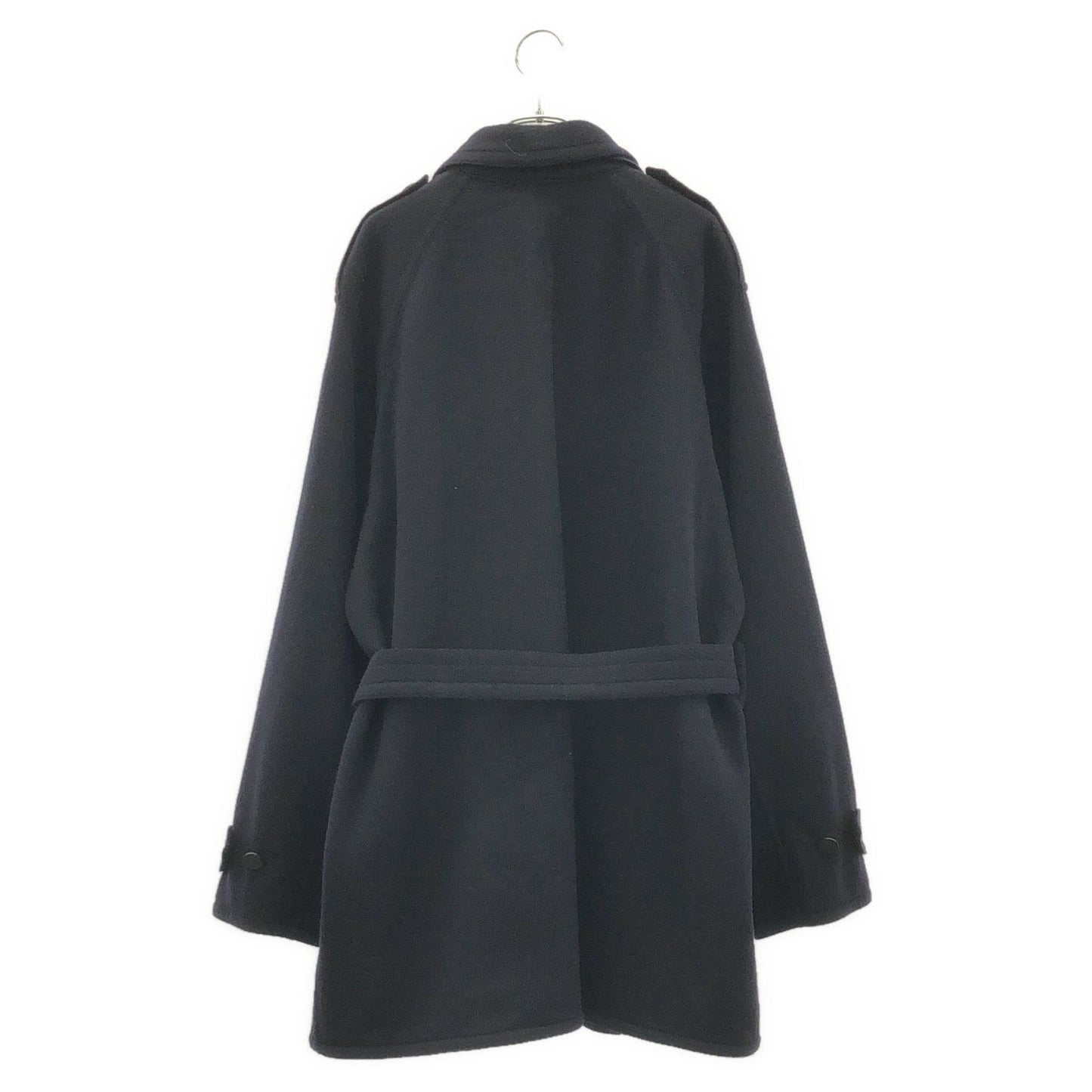 HERMES Navy Cashmere Trench Coat - Timeless Elegance