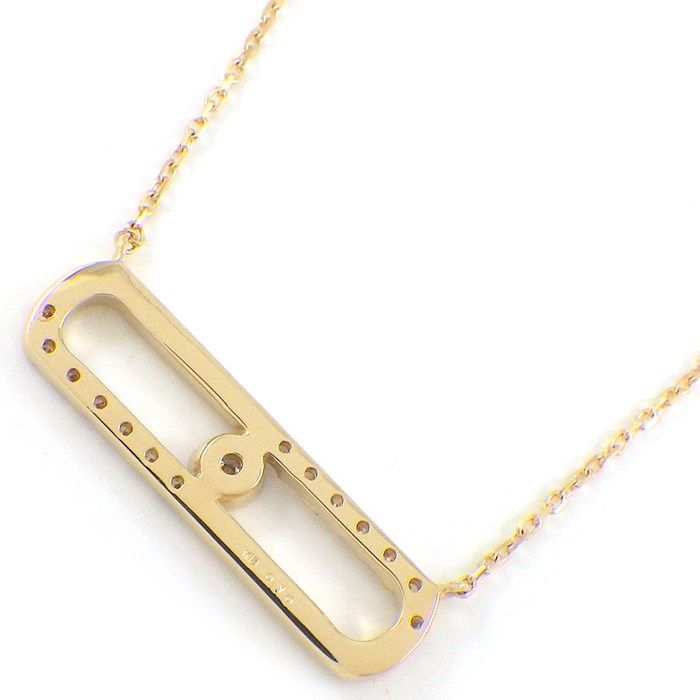 Exquisite K18YG Diamond Necklace with Ring Motif - 0.10ct