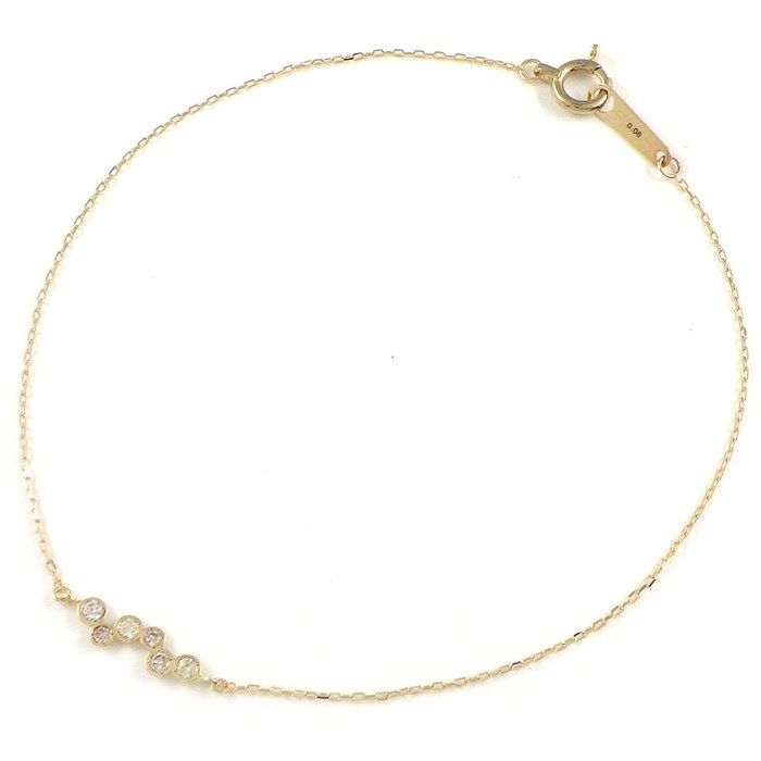 Elegant Wave Motif Diamond Bracelet in 10K Yellow Gold