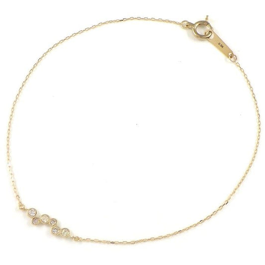 Elegant Wave Motif Diamond Bracelet in 10K Yellow Gold