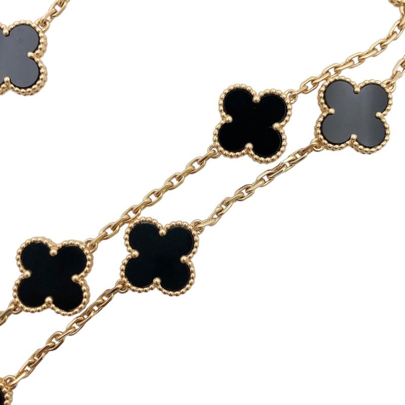 Van Cleef & Arpels Vintage Alhambra Long Necklace 750YG Onyx