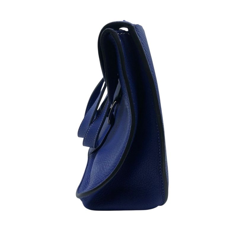 HERMES Arzan 31 Electric Blue Togo Leather Shoulder Bag