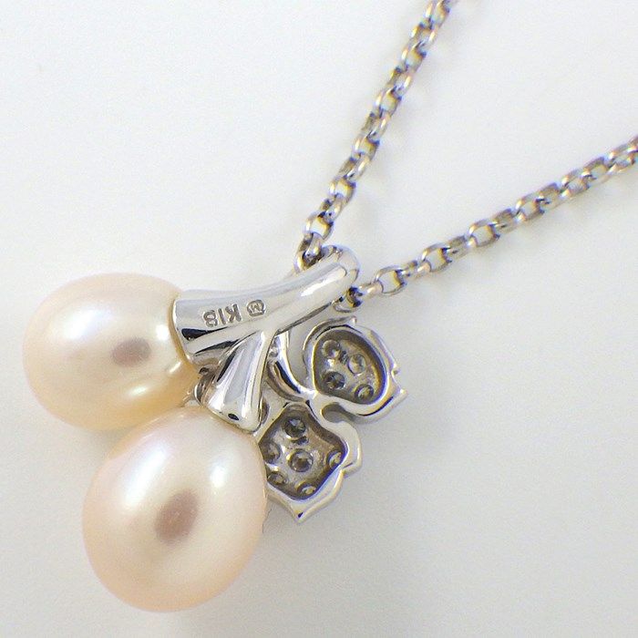 MIKIMOTO Cherry Blossom Pearl Necklace in K18 White Gold