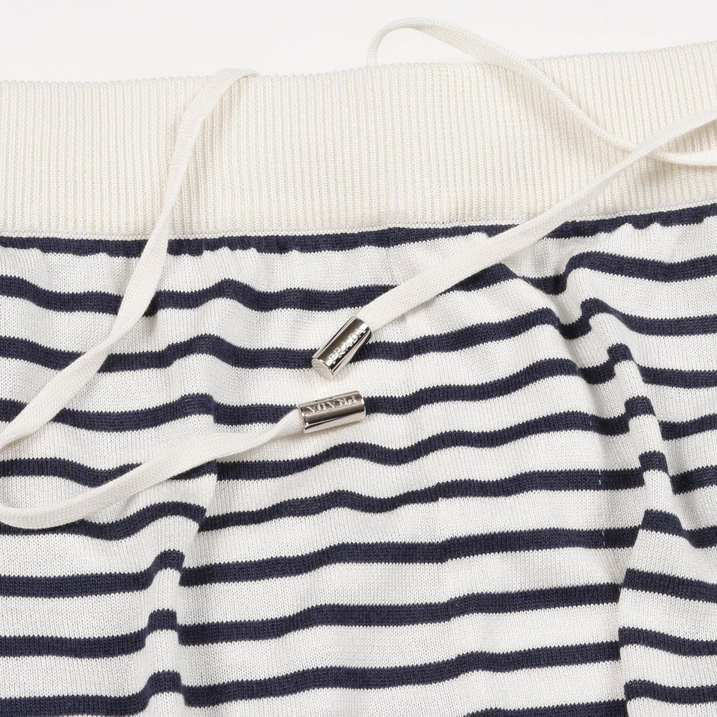 PRADA UMP120 Silk Cotton Pants - Navy/White - Unworn Luxury