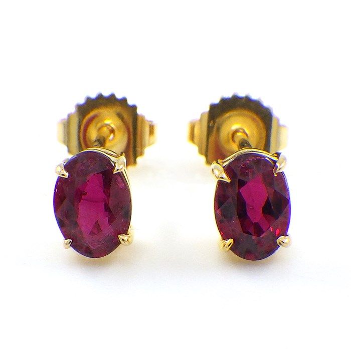 Tiffany & Co. Oval Cut Ruby Earrings in 18K Yellow Gold