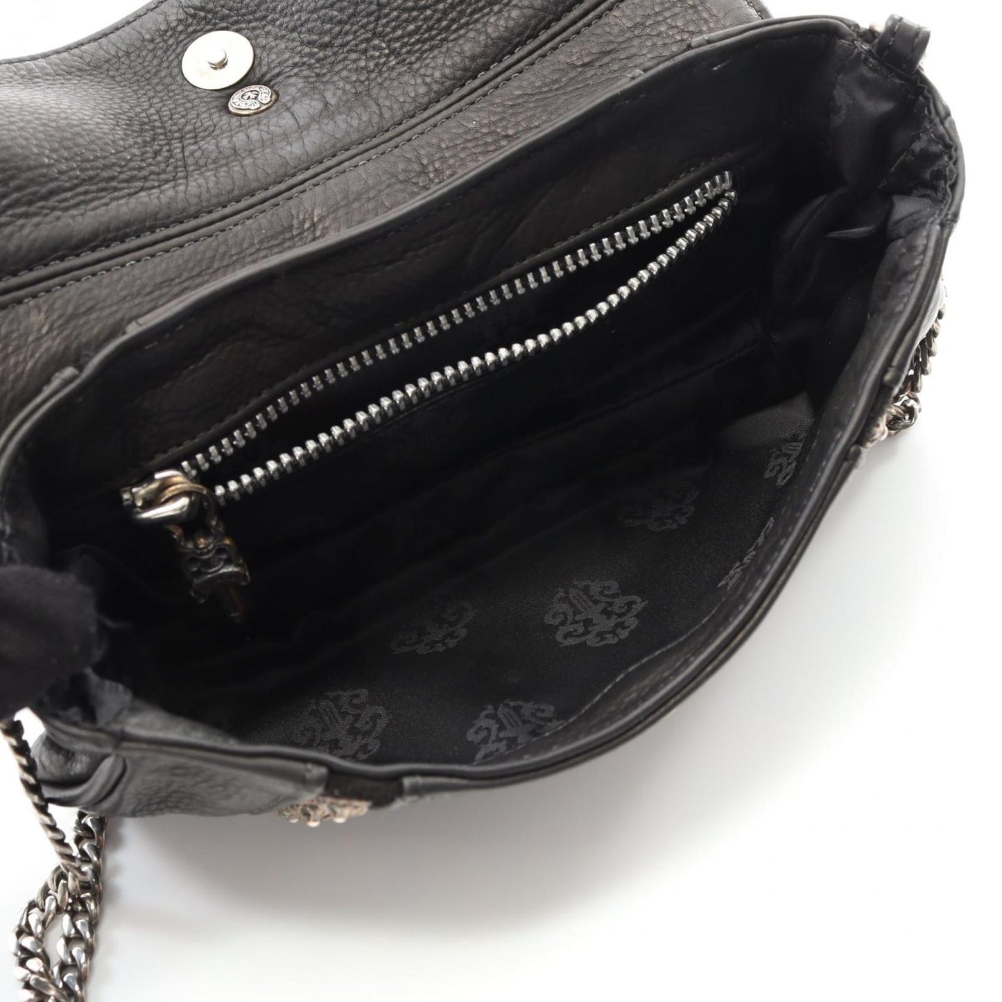 Chrome Hearts Large Dagger Crossball Leather Shoulder Bag