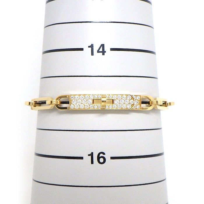 HERMES Kelly Clasp Motif Diamond Bracelet in K18YG