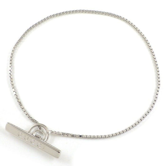 GUCCI Lariat Bar Logo Bracelet in K18 White Gold - Exquisite Craftsmanship