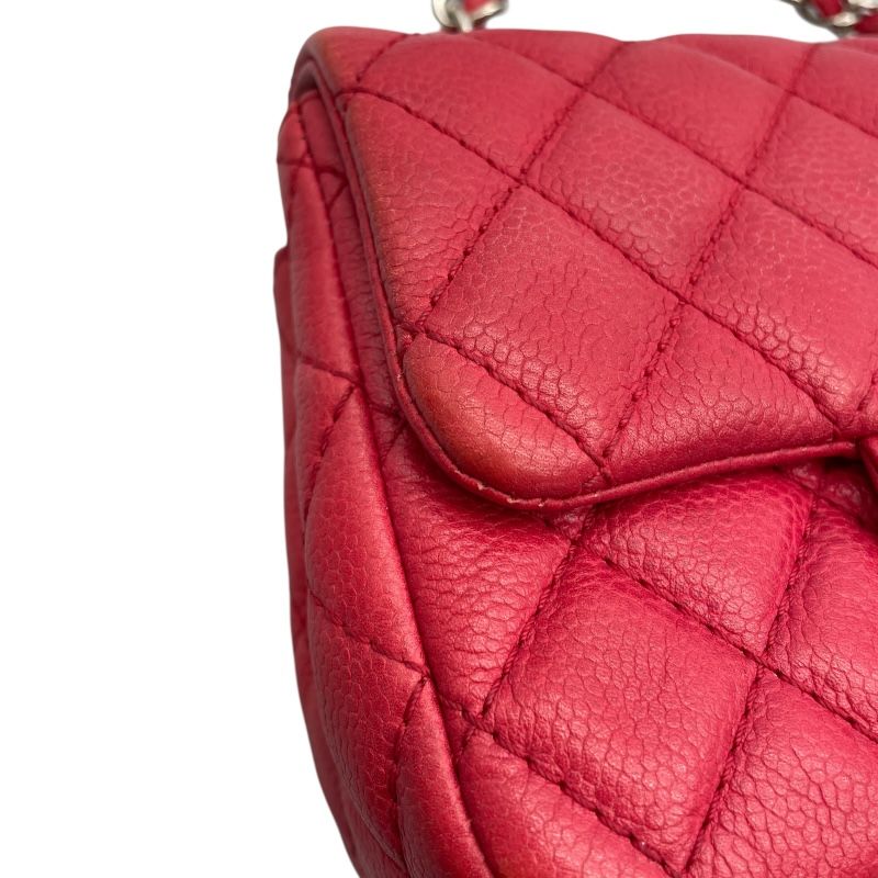 CHANEL Mini Matelassé 17 Red Caviar Skin Shoulder Bag
