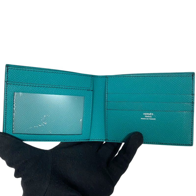 HERMES MC2 Edison Verso Wallet in Blue Indigo & Vert - Exquisite Craftsmanship