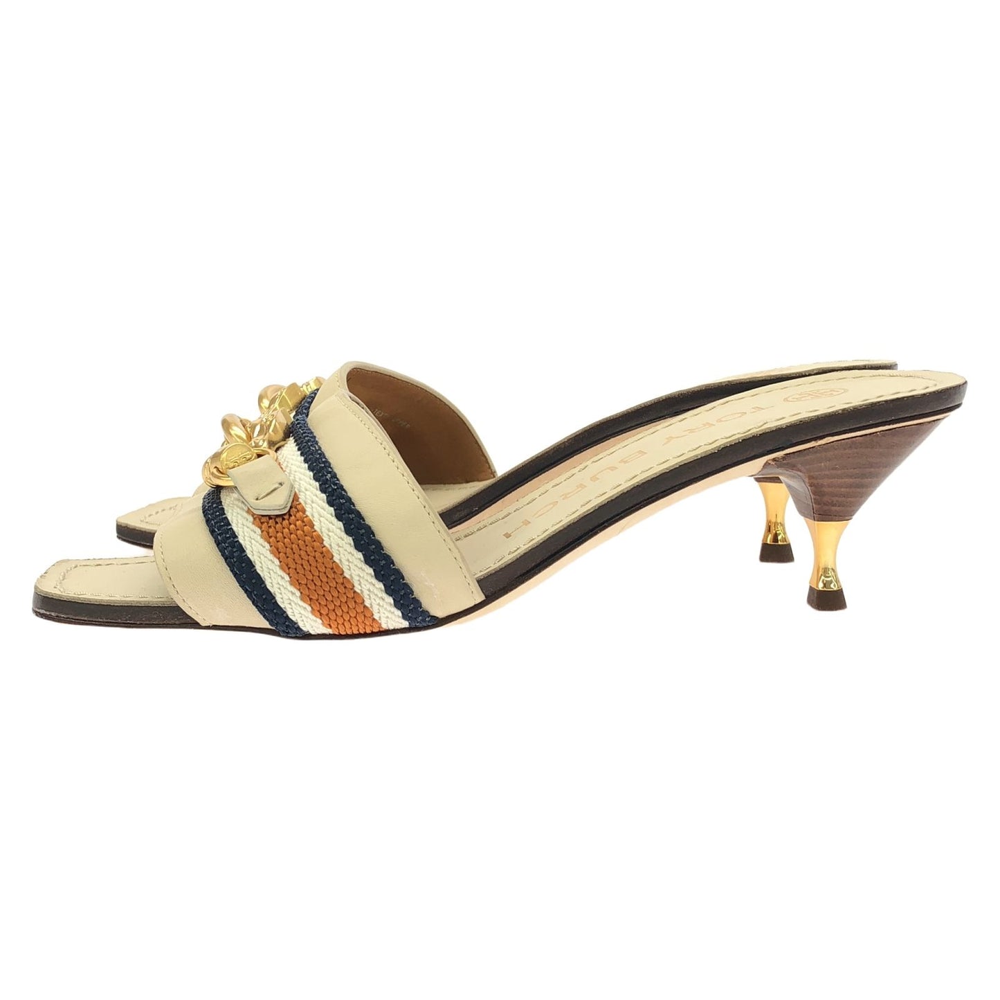 Tory Burch Beige Leather Mules - Elegant & Timeless Design
