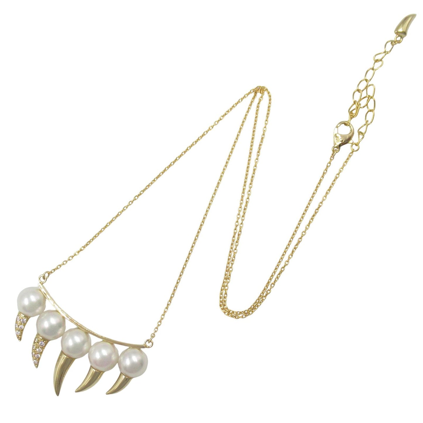 TASAKI Danger Fang Necklace with Pearl and Diamond in 18K Gold