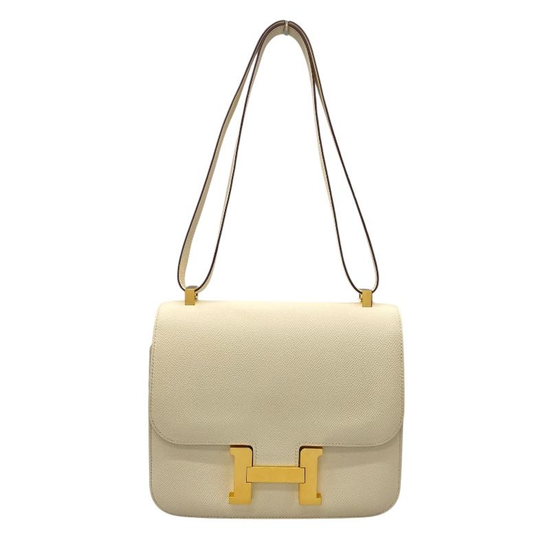 HERMES Constance 24 Nat Leather Shoulder Bag with Gold Hardware