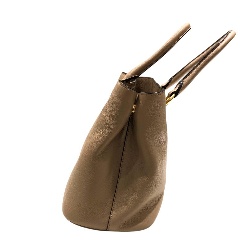 PRADA Vitello Phoenix 2Way Handbag - Beige Leather Elegance