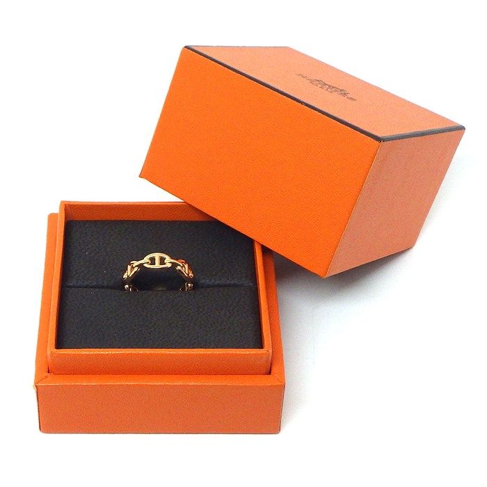 HERMES Chaine d'Ancre Ring in K18 Pink Gold - Size 11