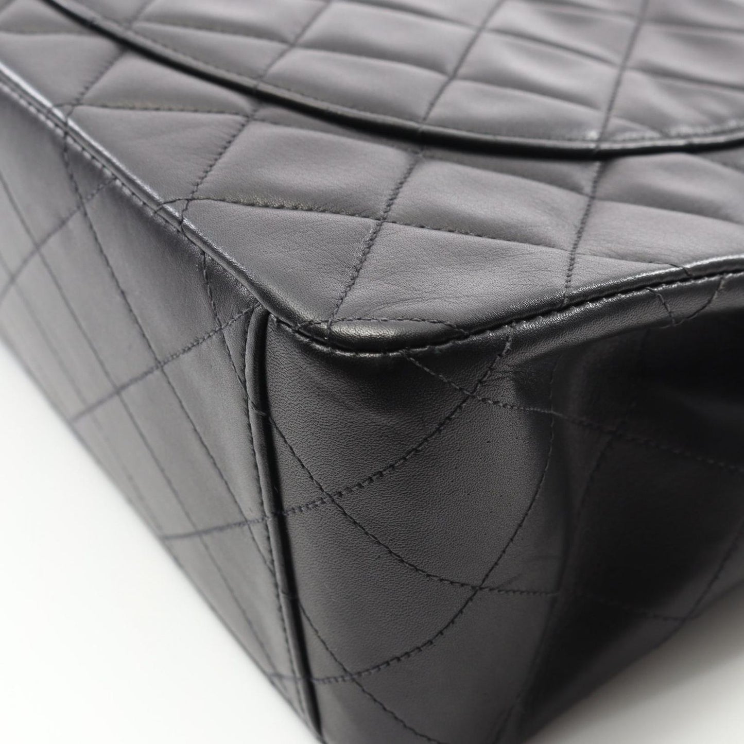 CHANEL De Camellia 34 Shoulder Bag in Black Lambskin