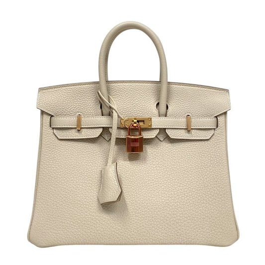 HERMES Birkin 25 B Stamp Clé PG Hardware in Craie - Exquisite Luxury