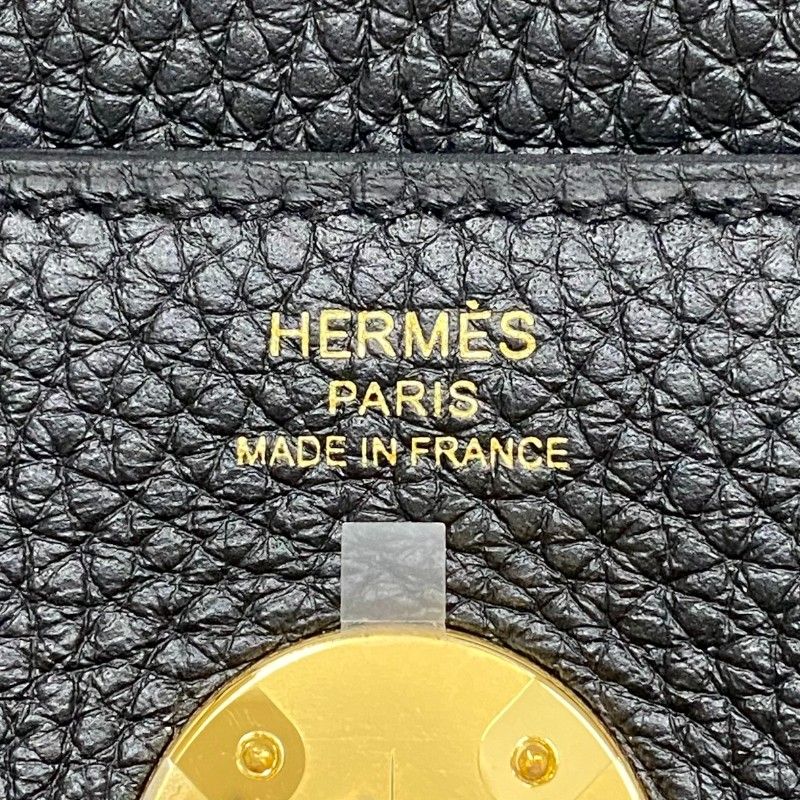HERMES Lindy 26 Black Togo Leather Handbag with Gold Hardware