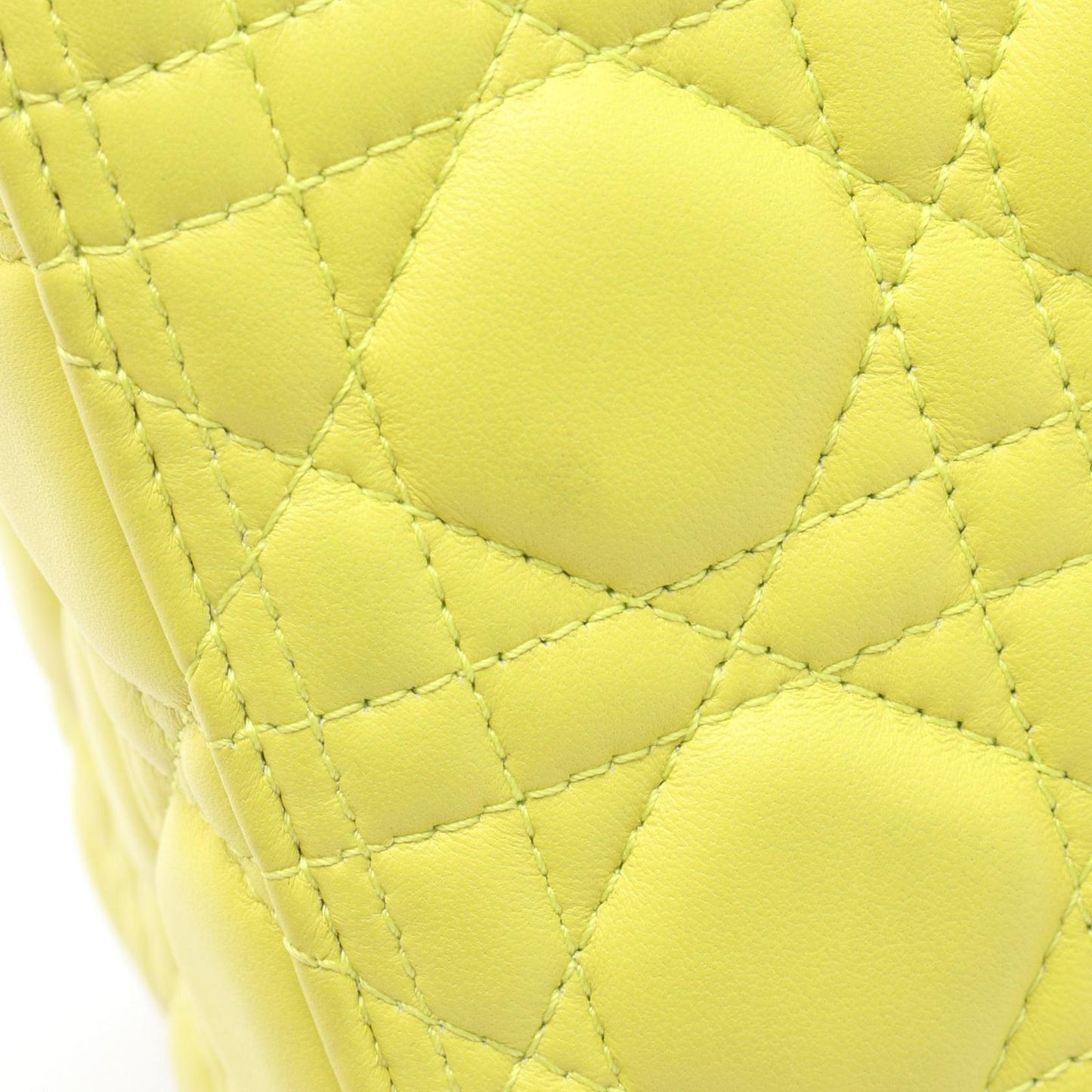 Dior Lady Dior Neon Yellow Leather Handbag - Timeless Elegance
