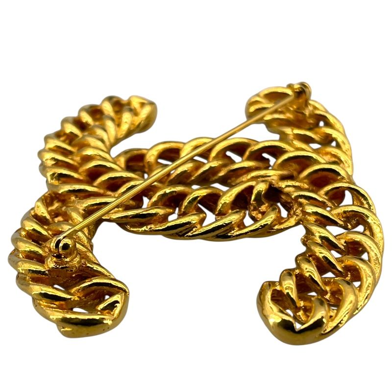 CHANEL Large Coco Chain Brooch in Gold - Timeless Elegance