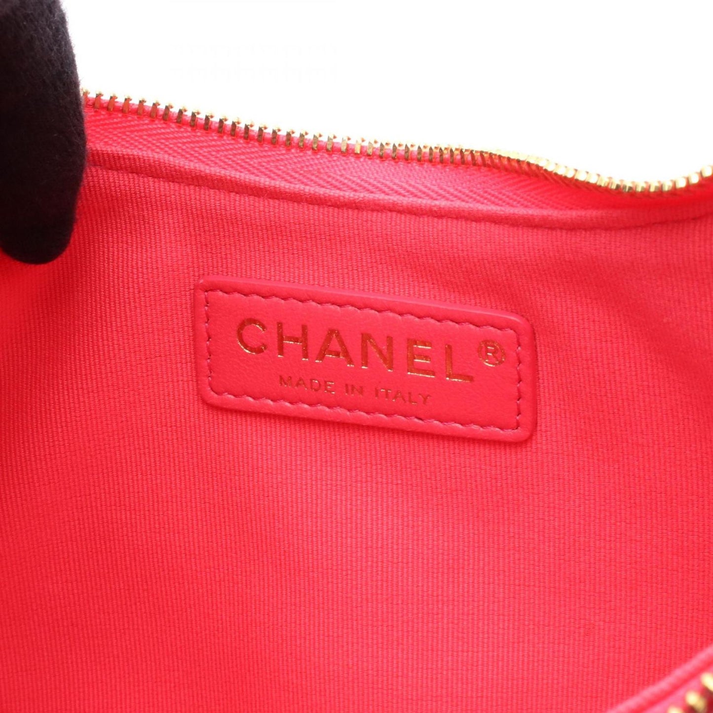 CHANEL Matelassé Half Moon Pink Leather Shoulder Bag