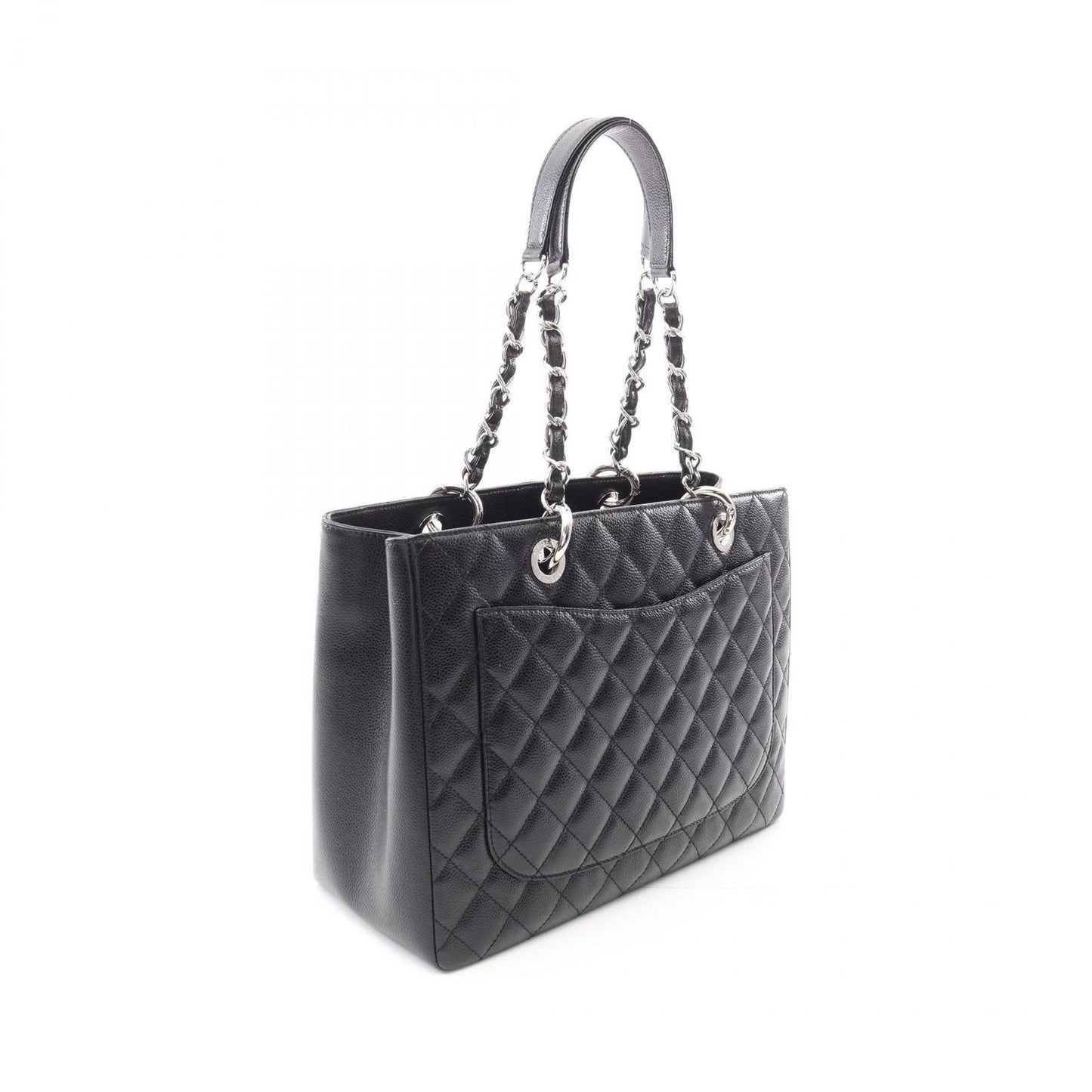 CHANEL Matelassé Grand Shopping Tote GST A50995 in Black Caviar Skin