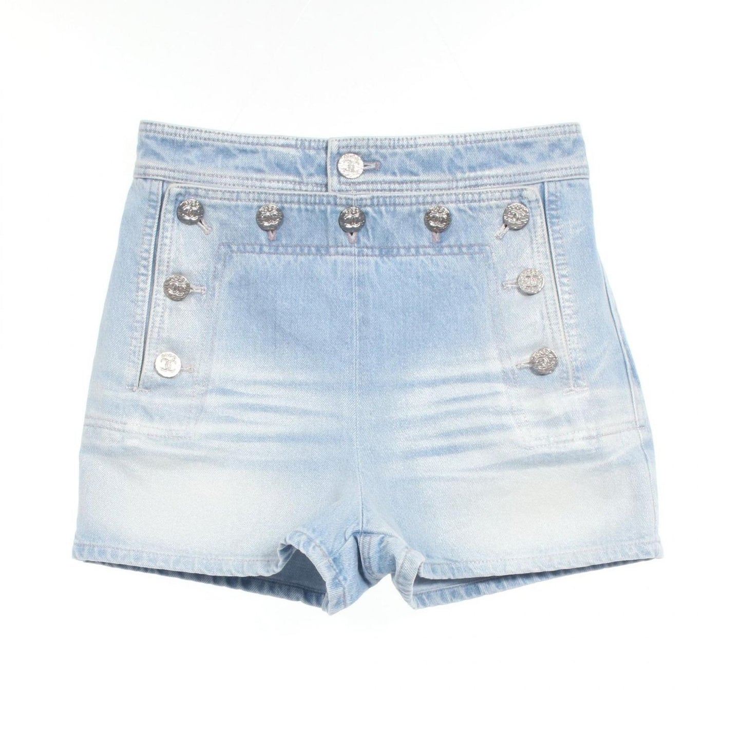 CHANEL Denim Shorts - Exquisite Blue Cotton Elegance