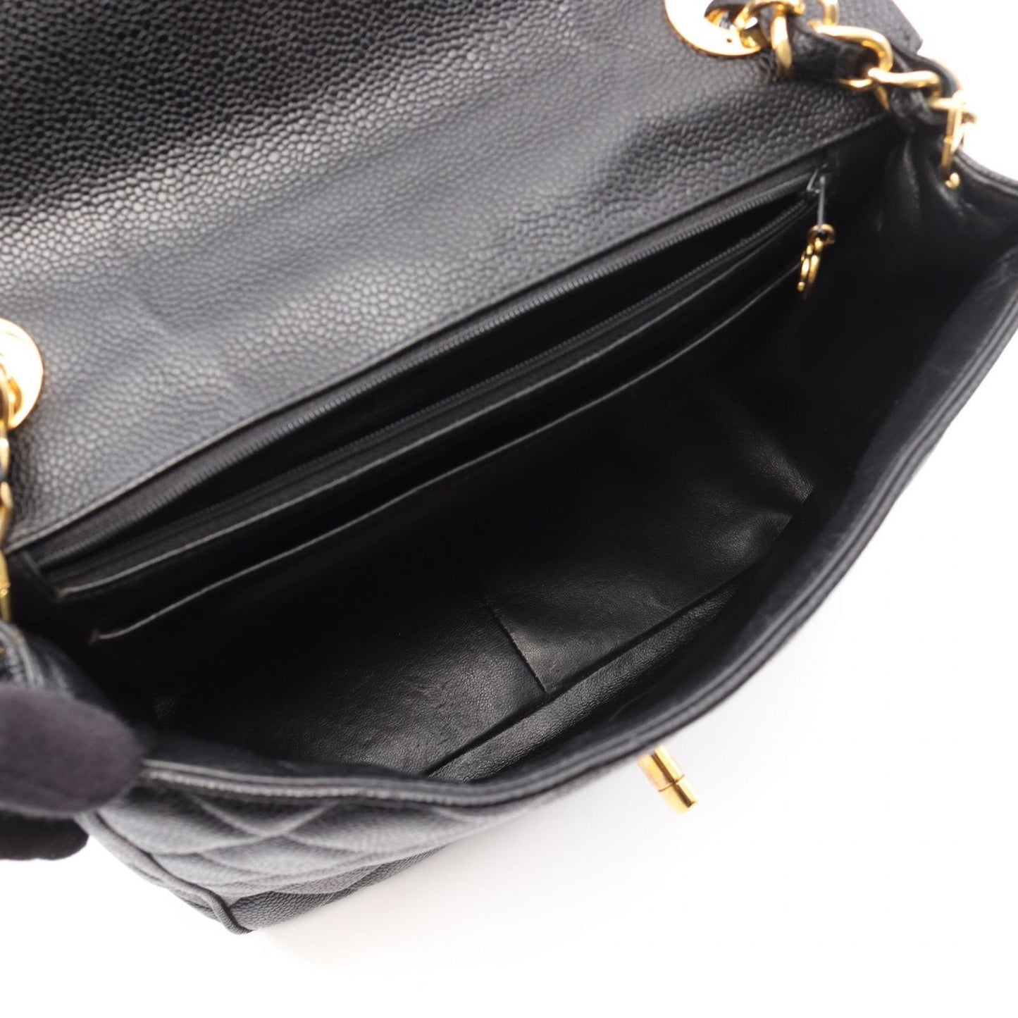 CHANEL Matelassé Single Flap Shoulder Bag in Black Leather