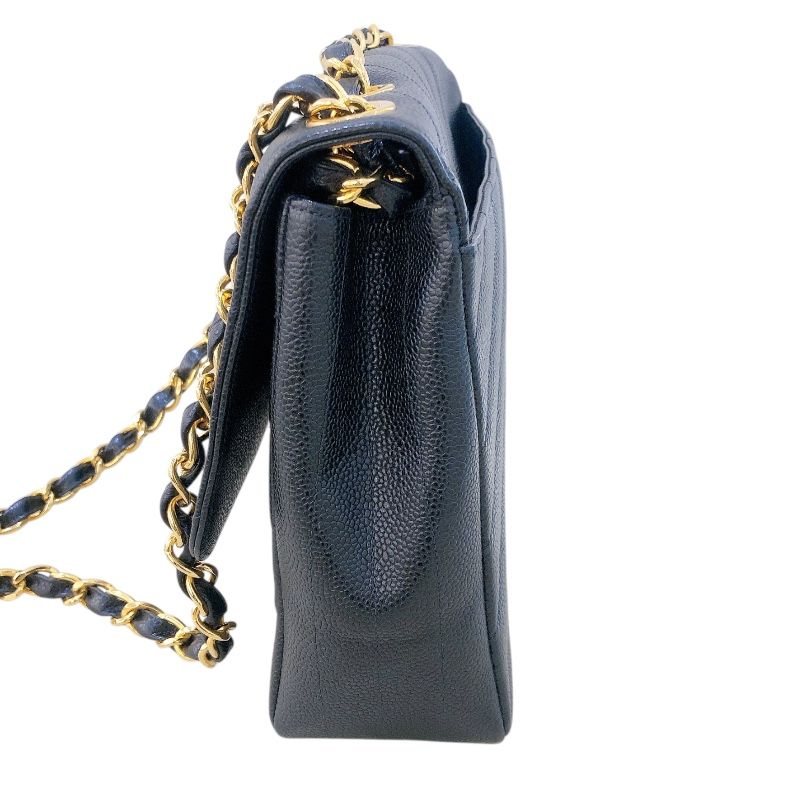 CHANEL Large Flap Chain Shoulder Bag in Caviar with Gold Hardware