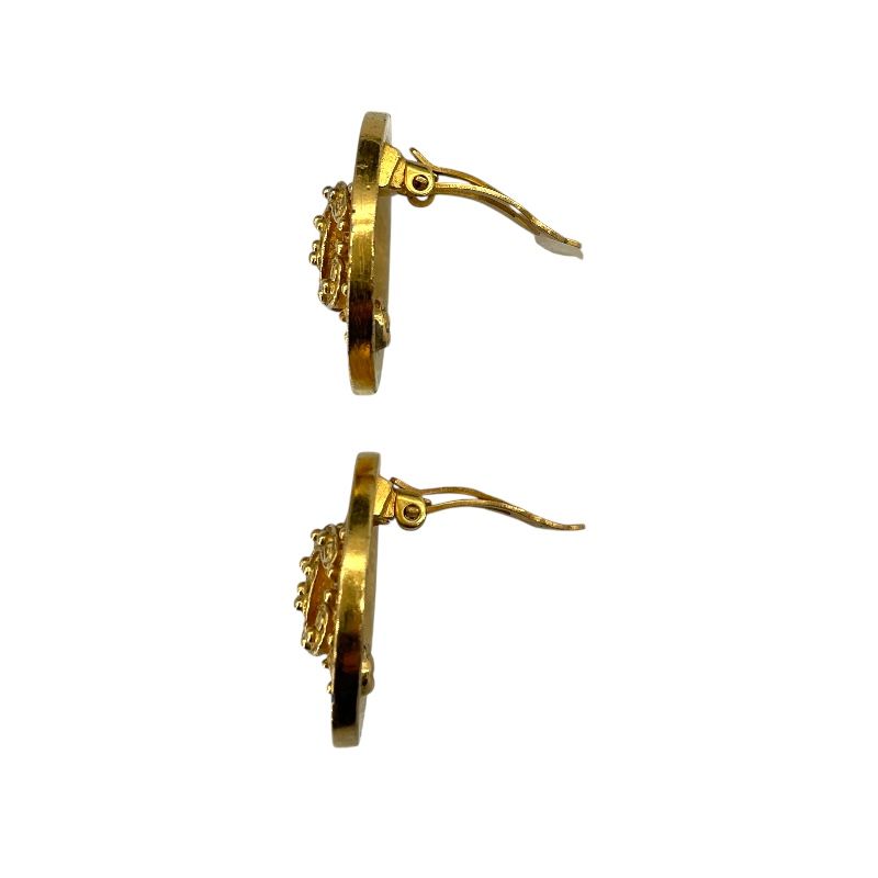 CHANEL Coco Mark Round Earrings in Gold Metal - Timeless Elegance