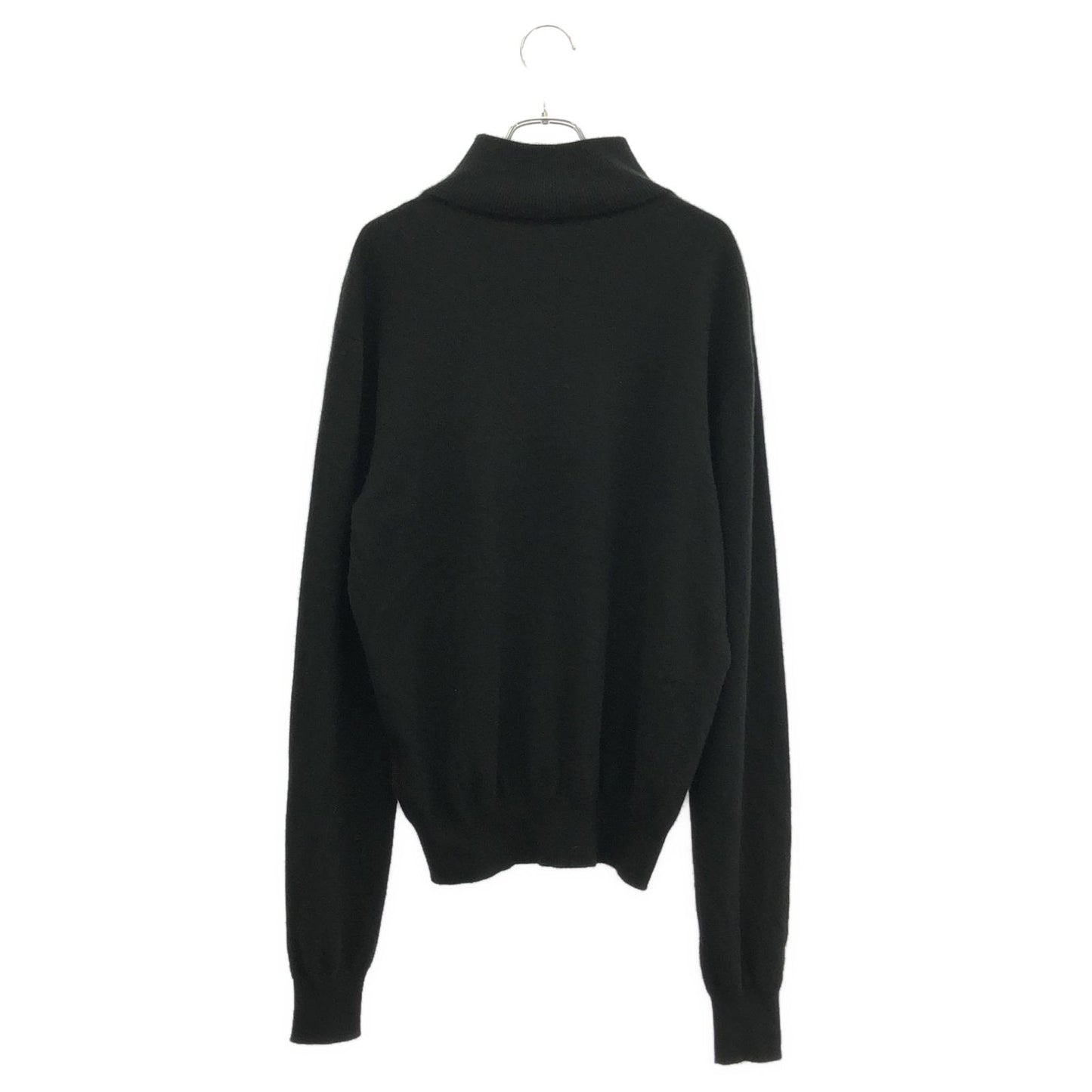 HERMES Black Cashmere Half-Zip Knit Sweater - Size S