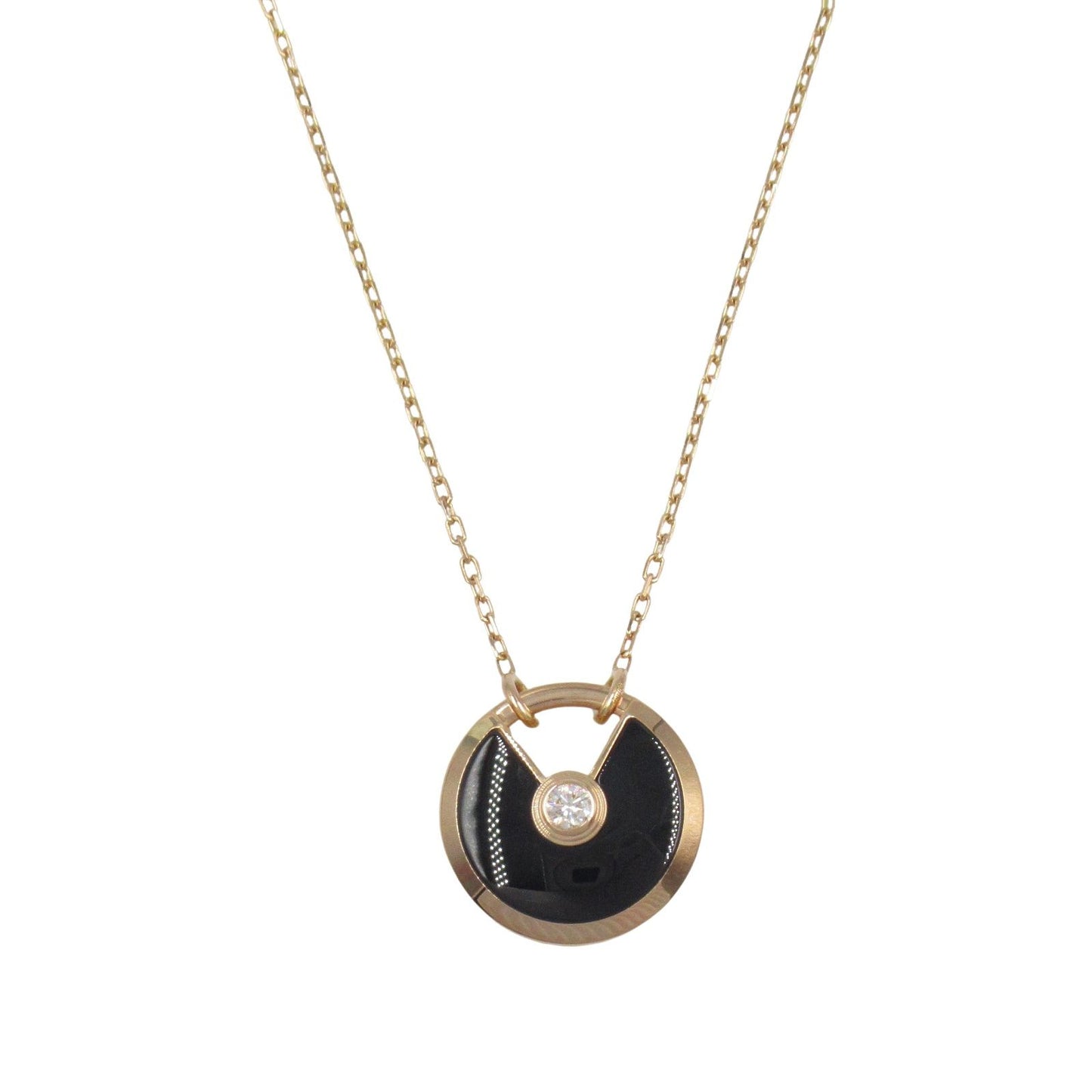 CARTIER Amulet Necklace with Onyx and Diamonds in K18 Pink Gold