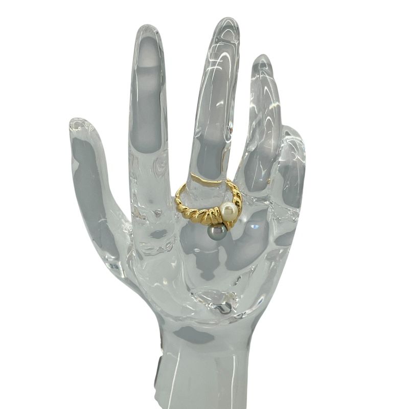 TASAKI K18YG Pearl & Black Pearl Ring - Exquisite Craftsmanship