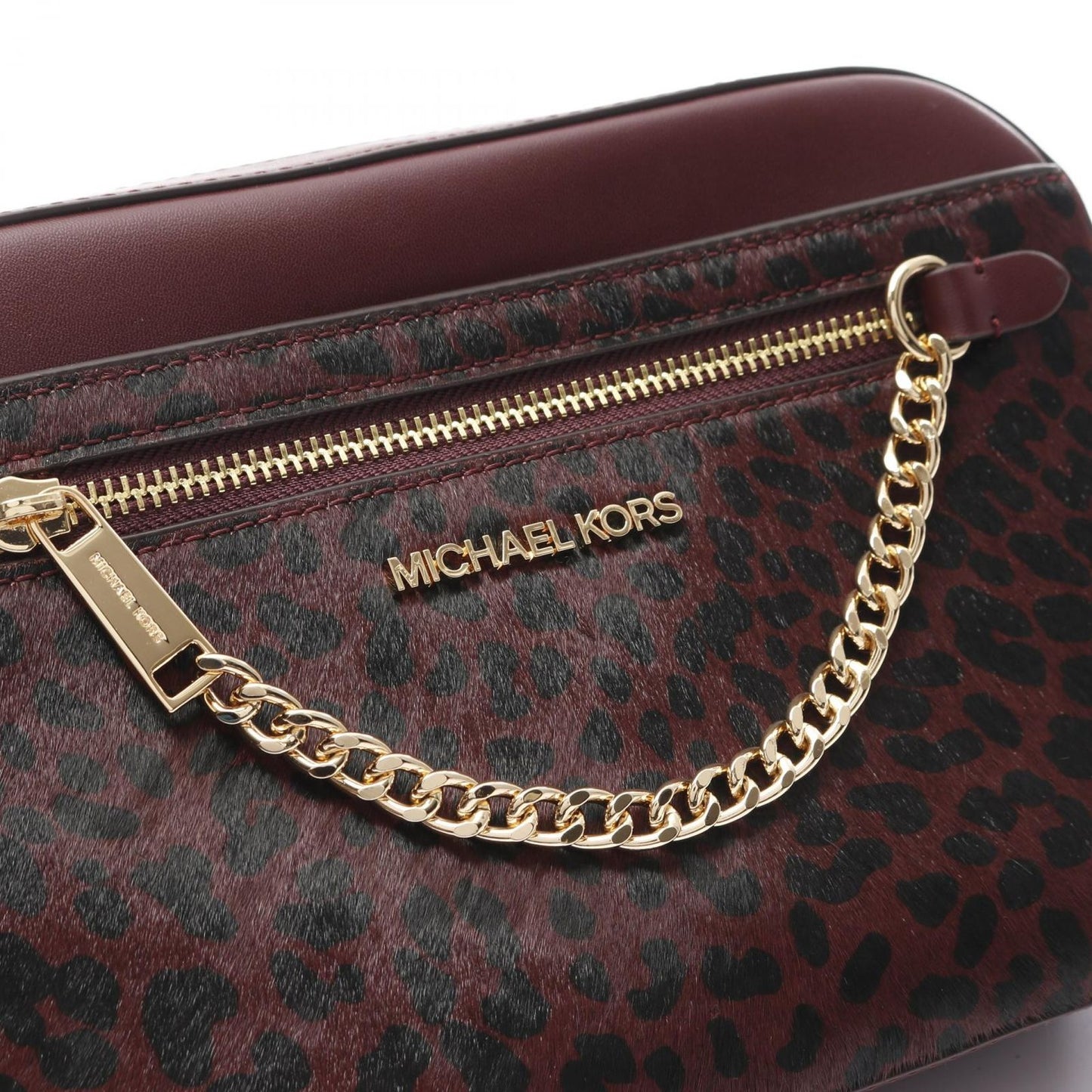 Michael Kors Jet Set Large Crossbody Bag in Bordeaux Leather