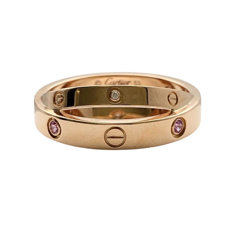 Cartier Bee Love Ring in K18 Pink Gold with Diamonds & Pink Sapphires