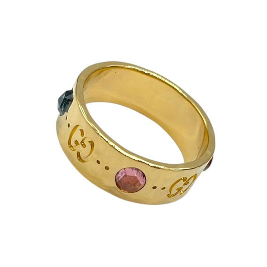 GUCCI Icon Ring with Multicolored Stones - Au750 Gold