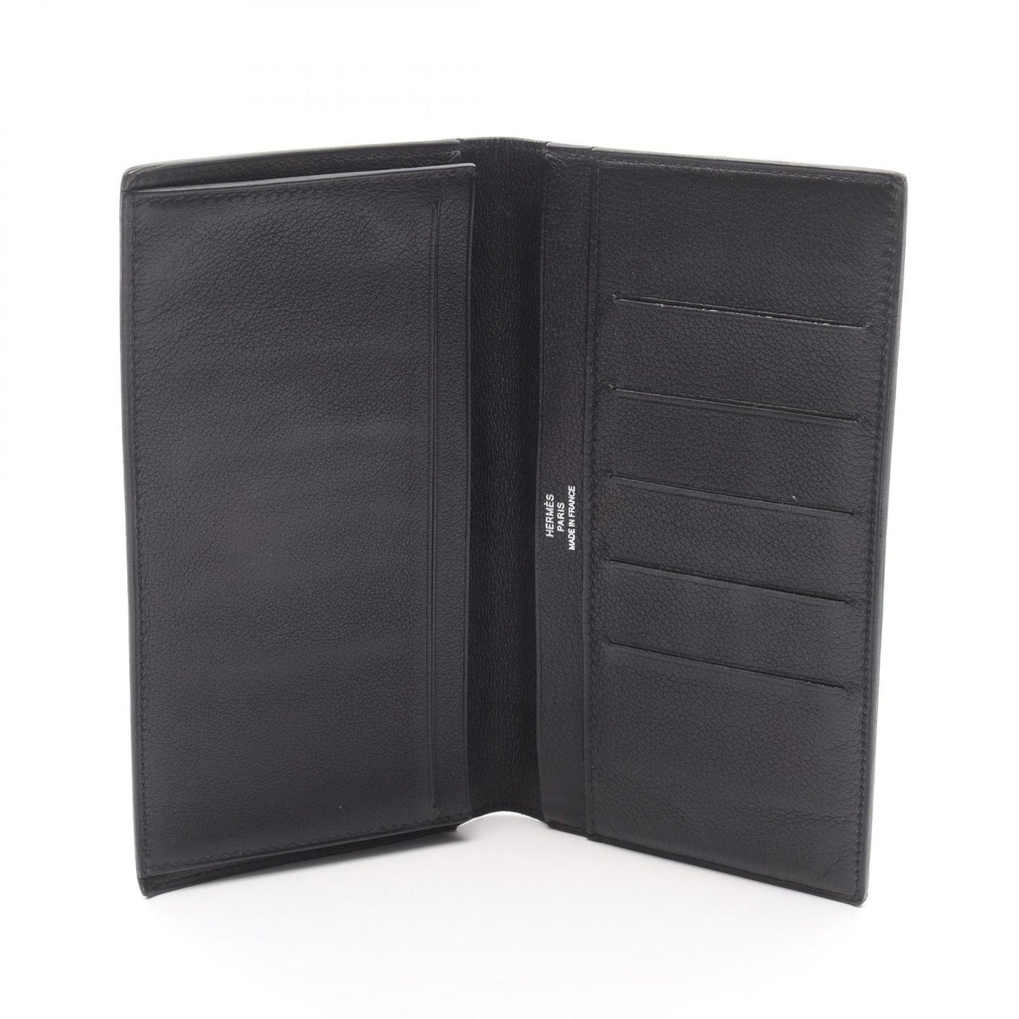 HERMES Citizen Twill Long Silk-In Folding Wallet - Black