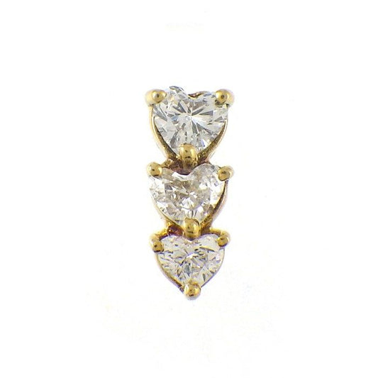 Exquisite Heart-Shaped Diamond Earrings in 18K Yellow Gold