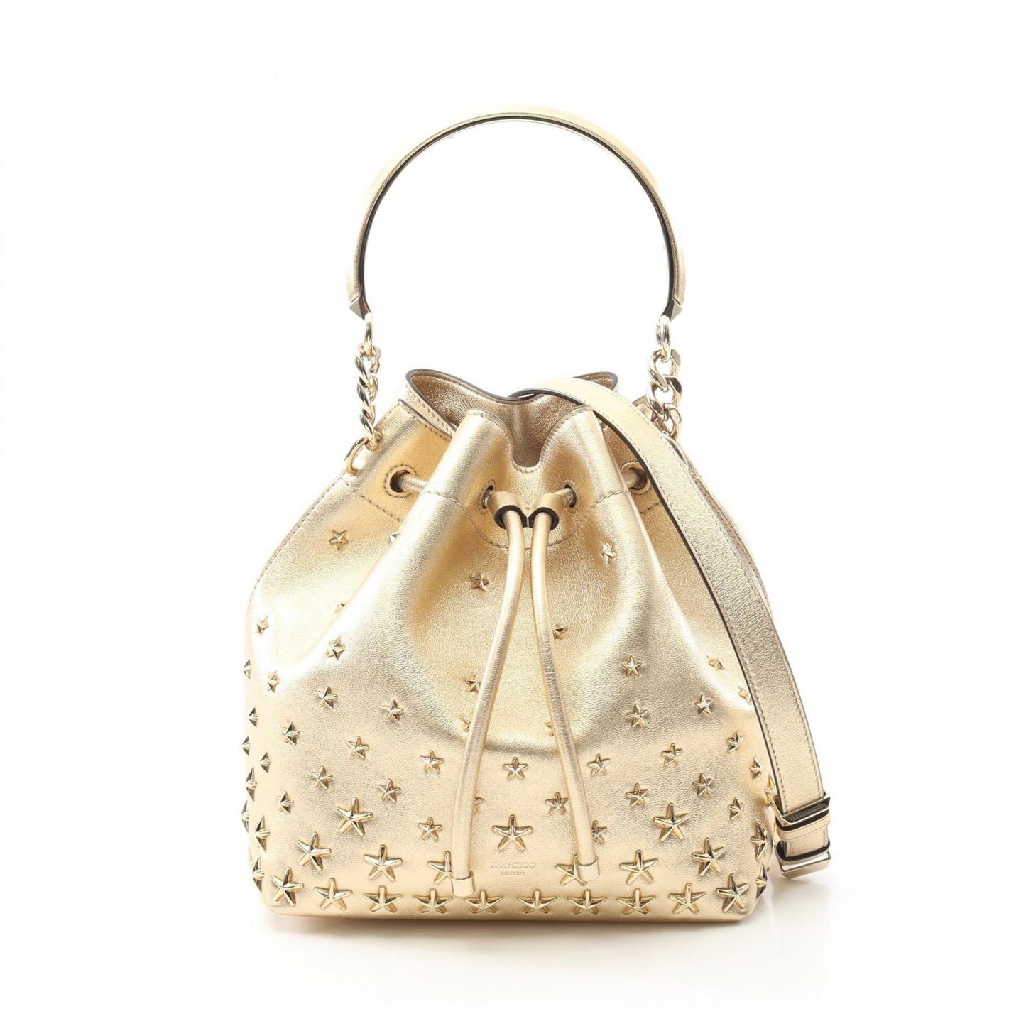 Jimmy Choo Gold Leather Bon Bon Bucket Handbag - Exquisite Craftsmanship
