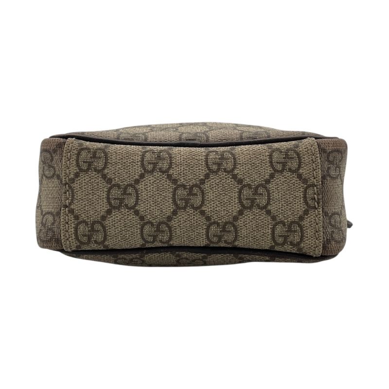 GUCCI GG Supreme Canvas & Leather Shoulder Bag - Beige