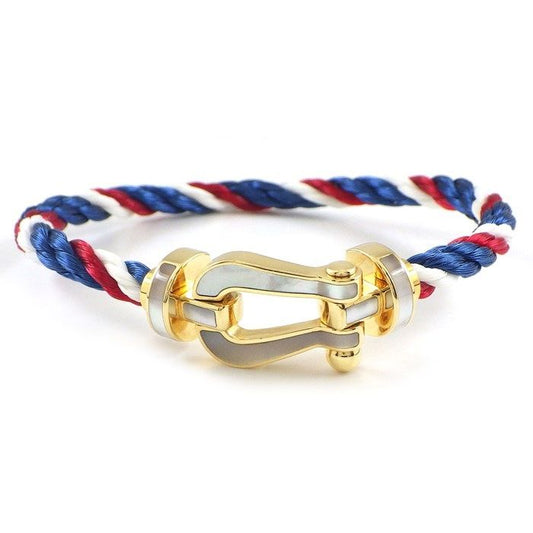 FRED Force 10 Large Model Bracelet in K18YG & White Shell