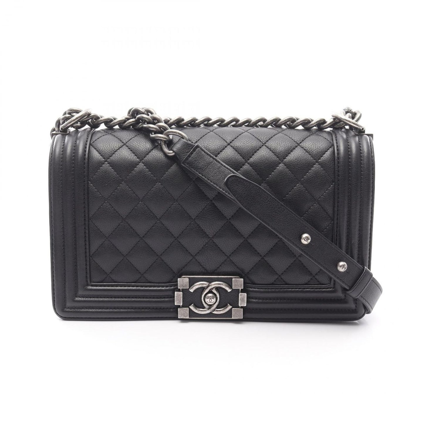 CHANEL Boy Chanel Shoulder Bag A67086 in Black Leather