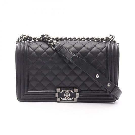 CHANEL Boy Chanel Shoulder Bag A67086 in Black Leather